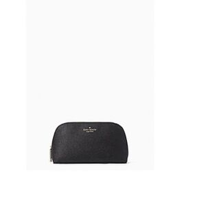 Kate Spade Black Shimmer Small Cosmetic Case Black.   
New in package